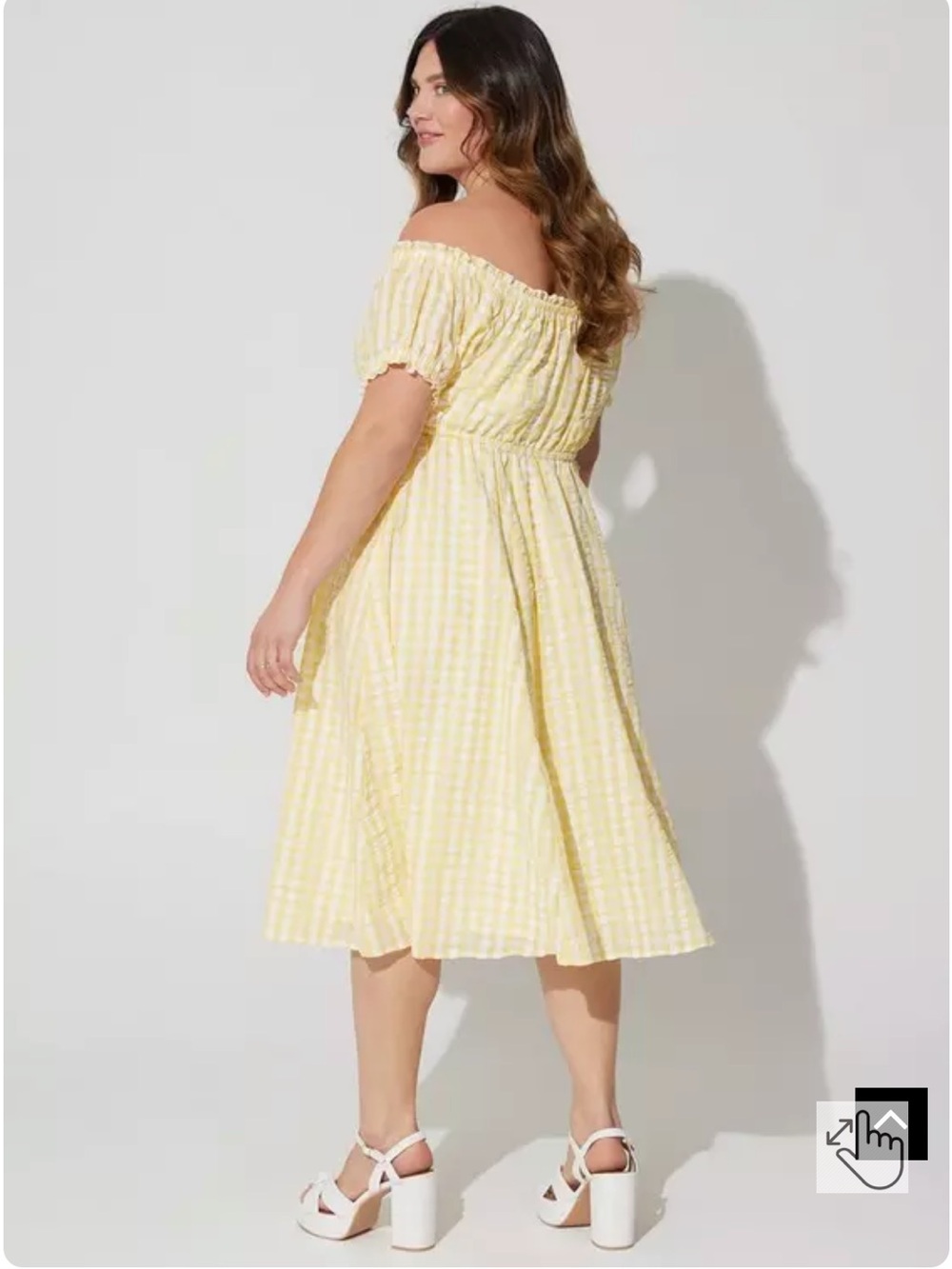 NWT Torrid Yellow Gingham Seersucker Peasant Dress | Size 00 (10) | Cottagecore